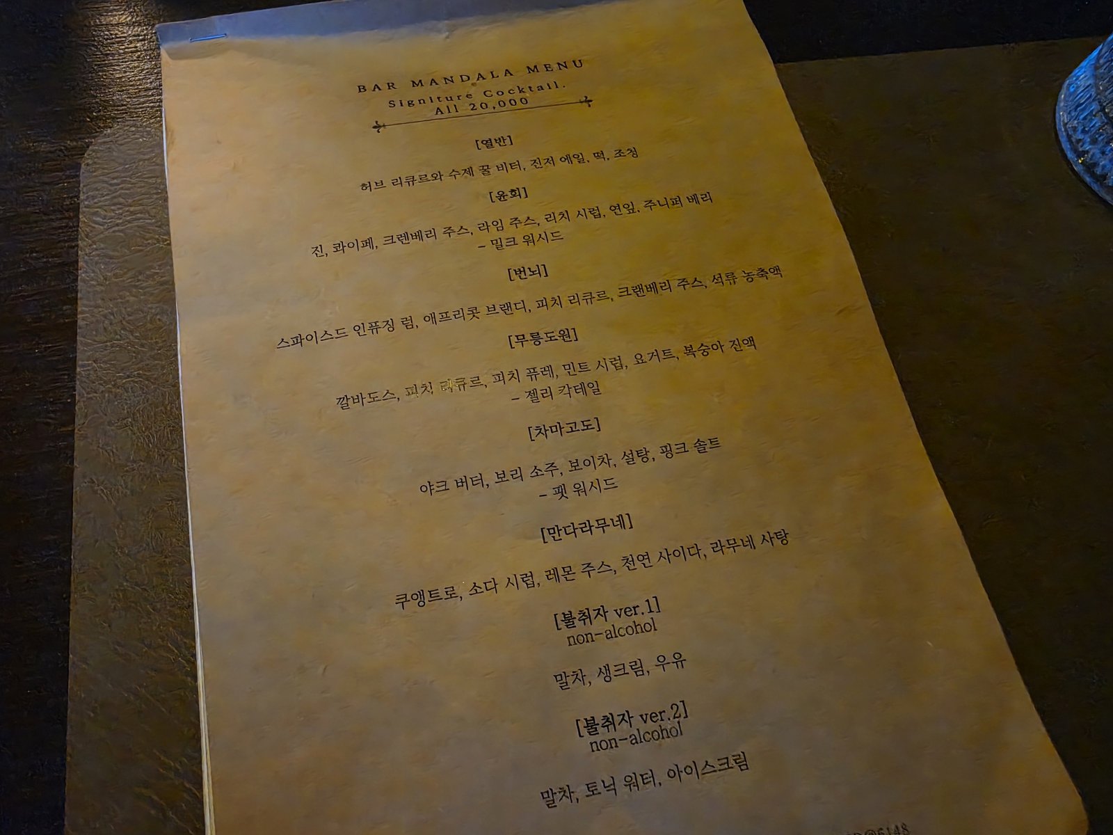 Menu board