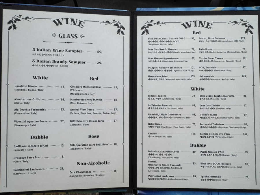 Menu board