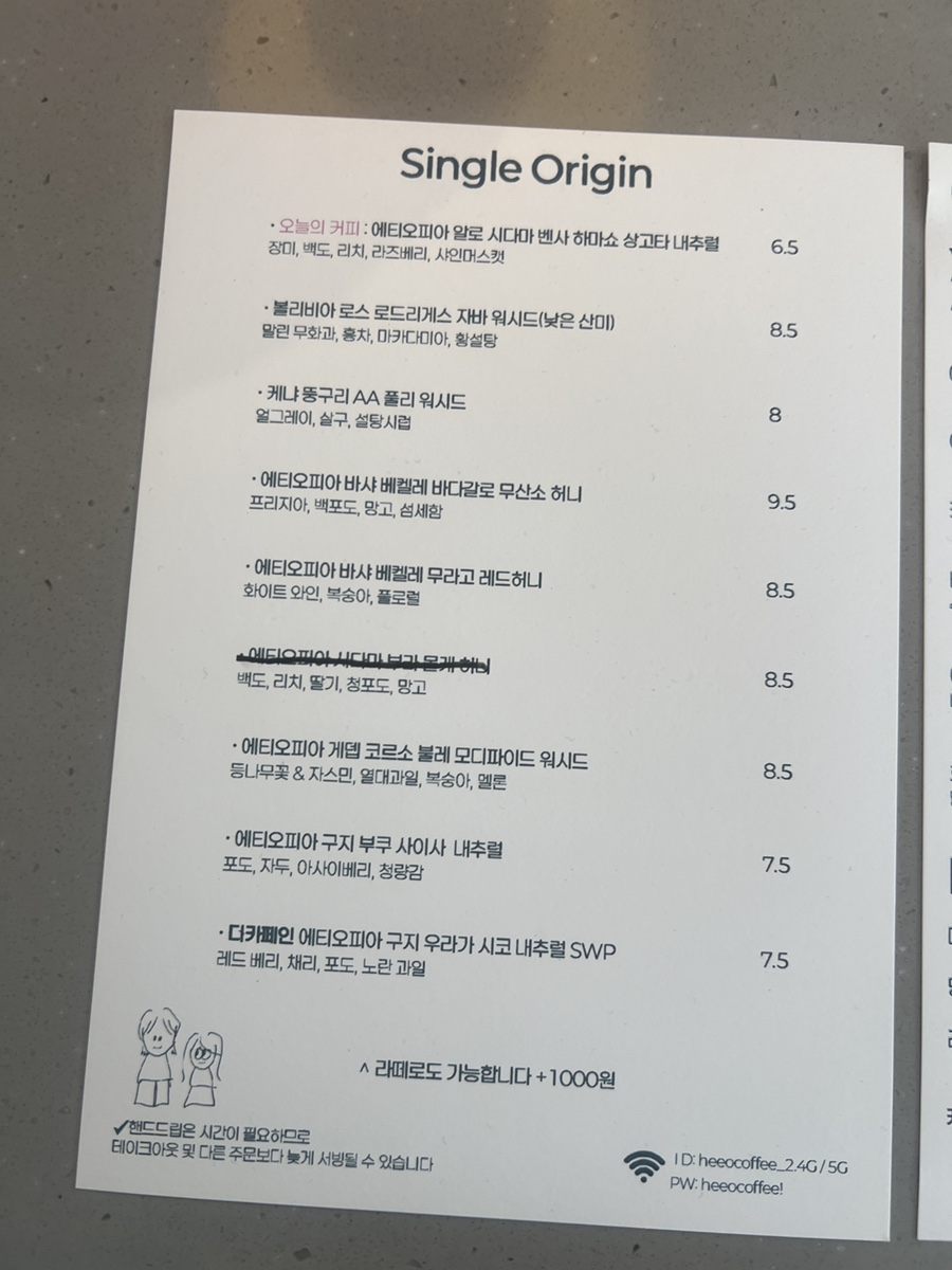 Menu board