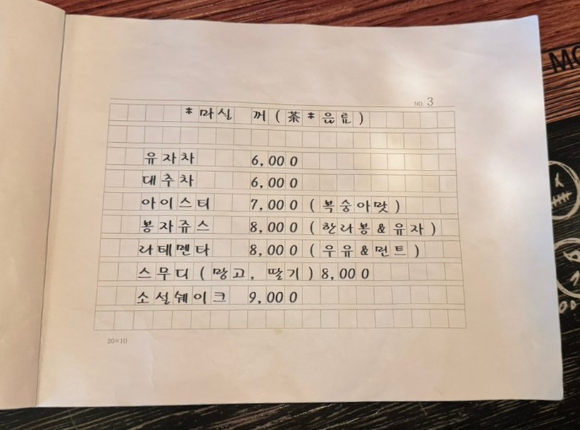 Menu board
