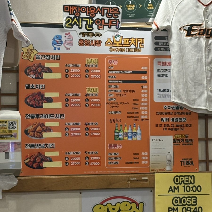 Menu board
