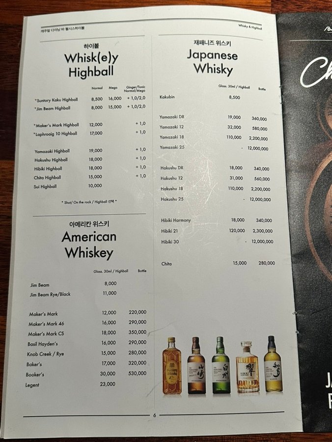Menu board