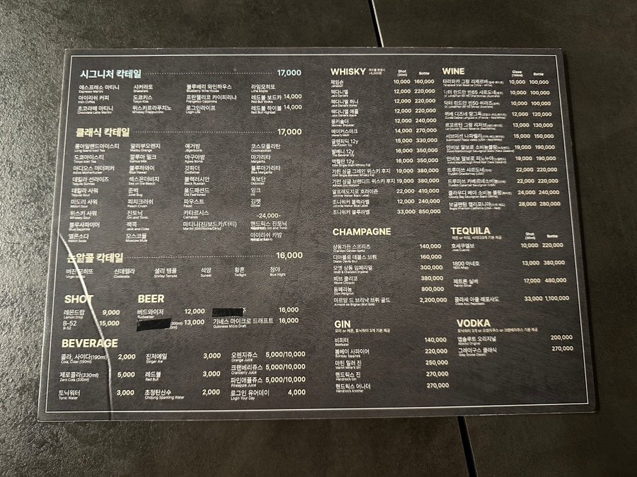 Menu board