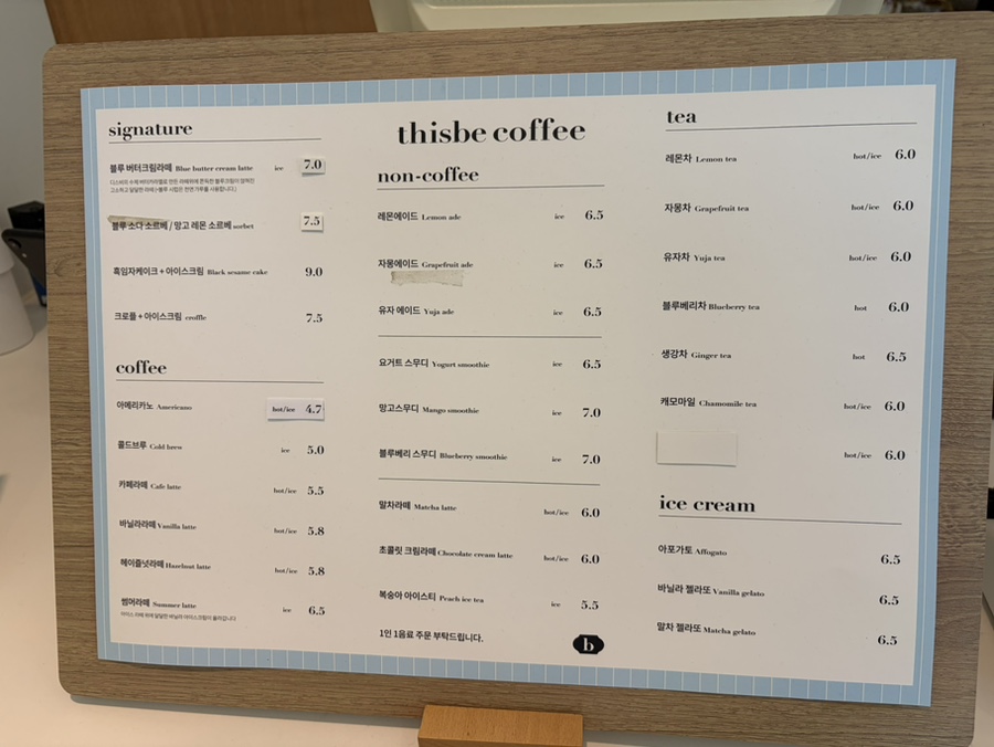 Menu board