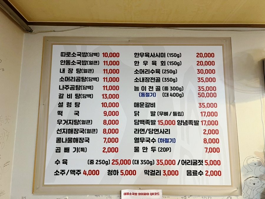 Menu board