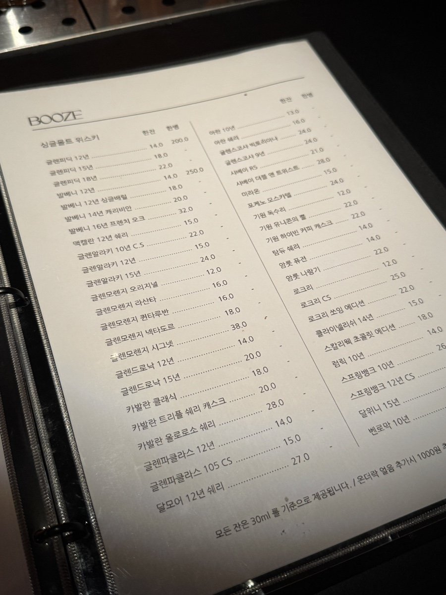 Menu board