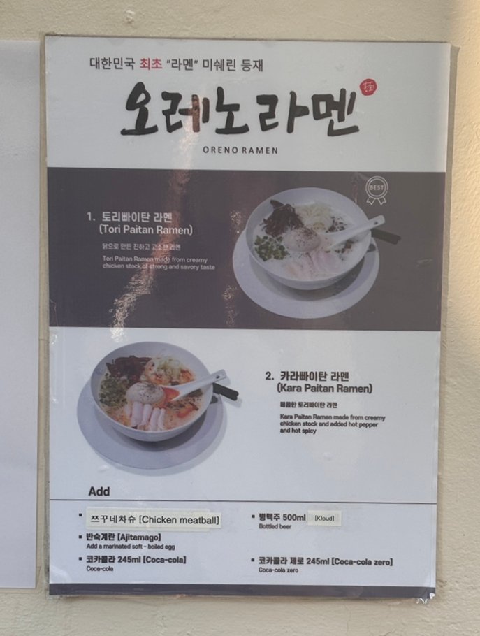 Menu board