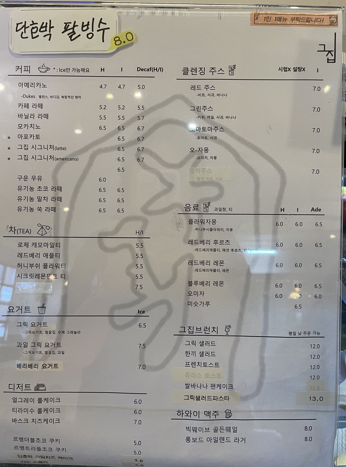 Menu board
