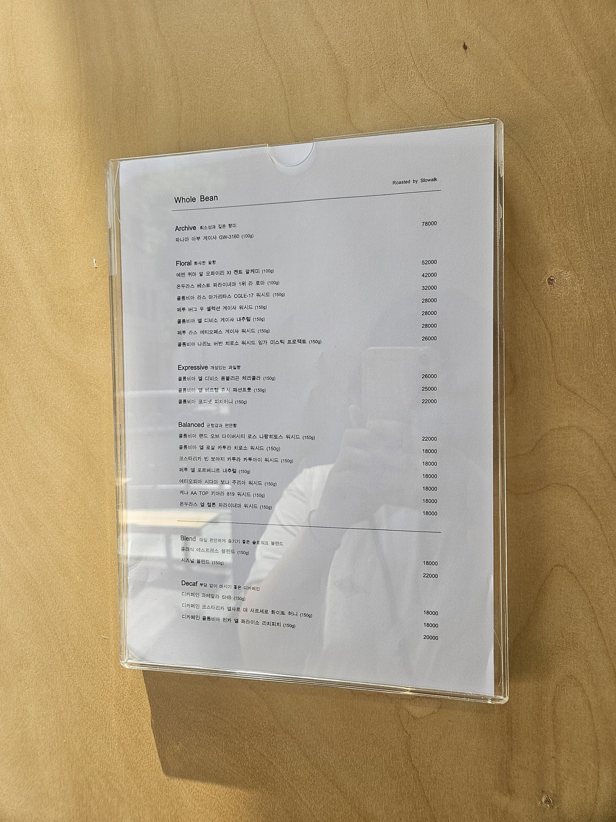Menu board