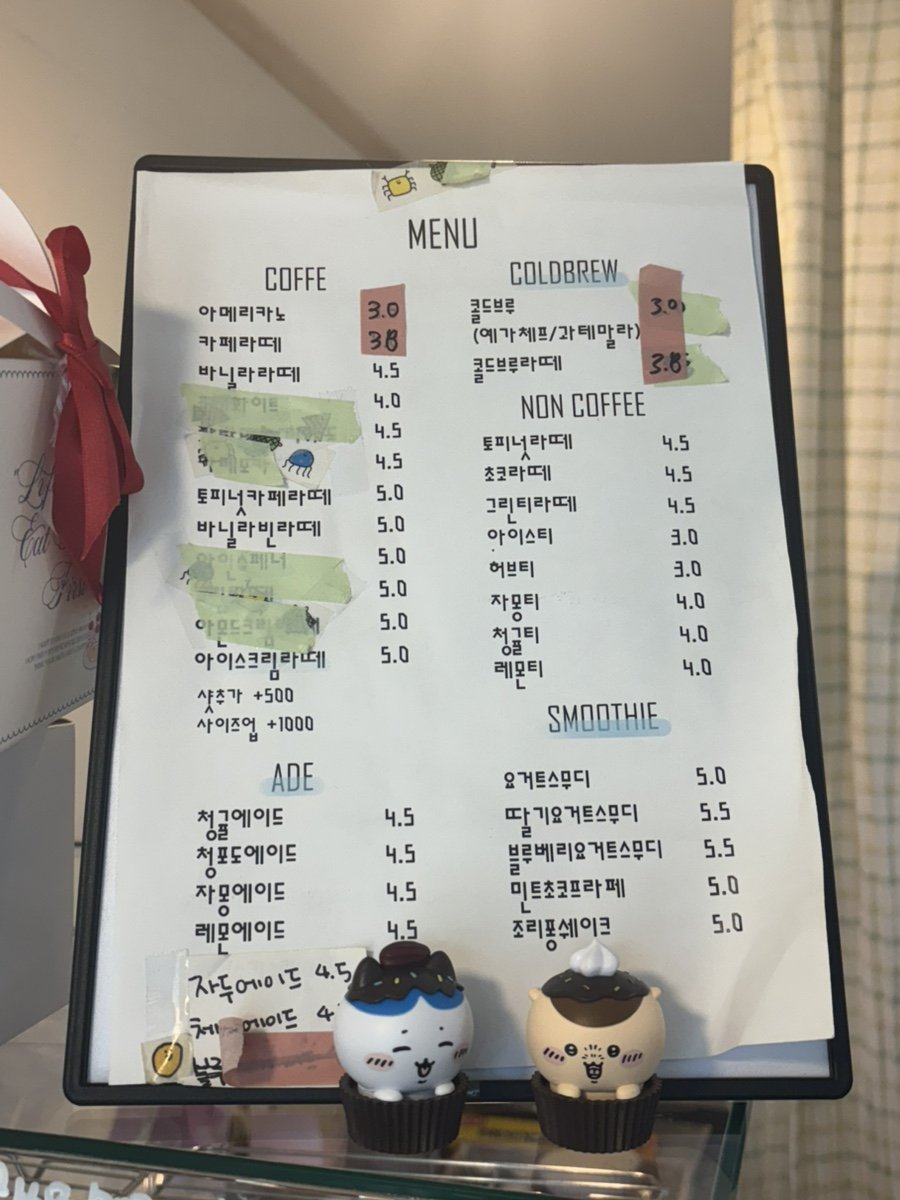 Menu board