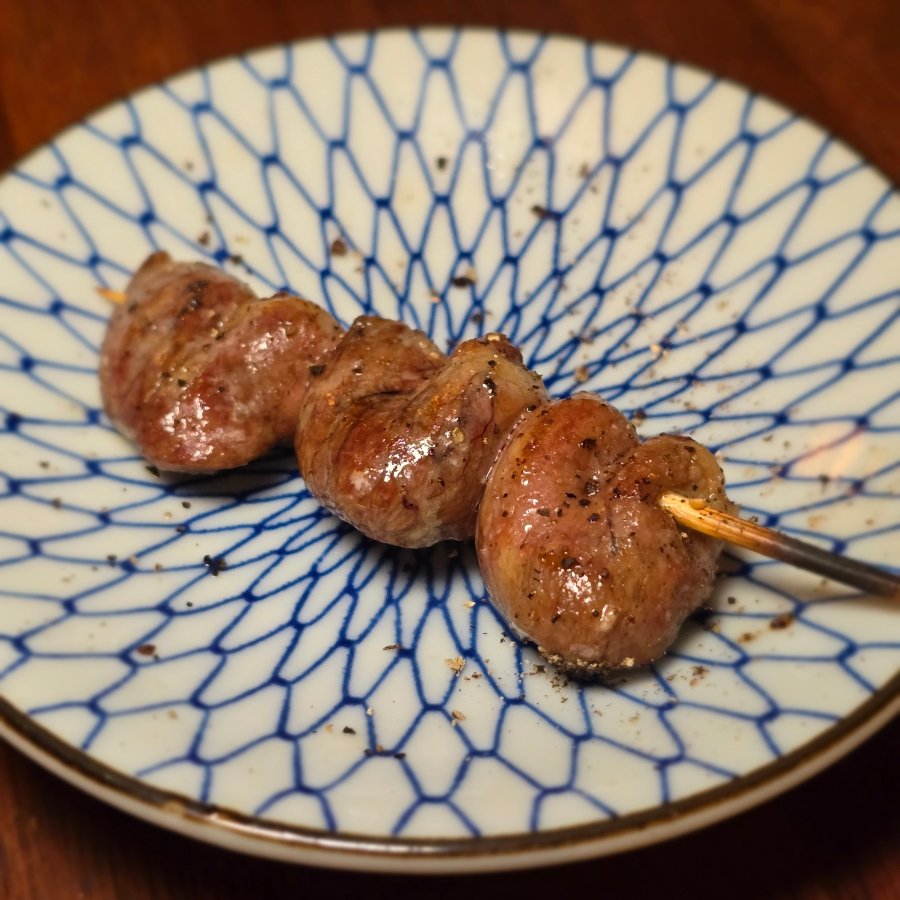 Grilled chicken hearts