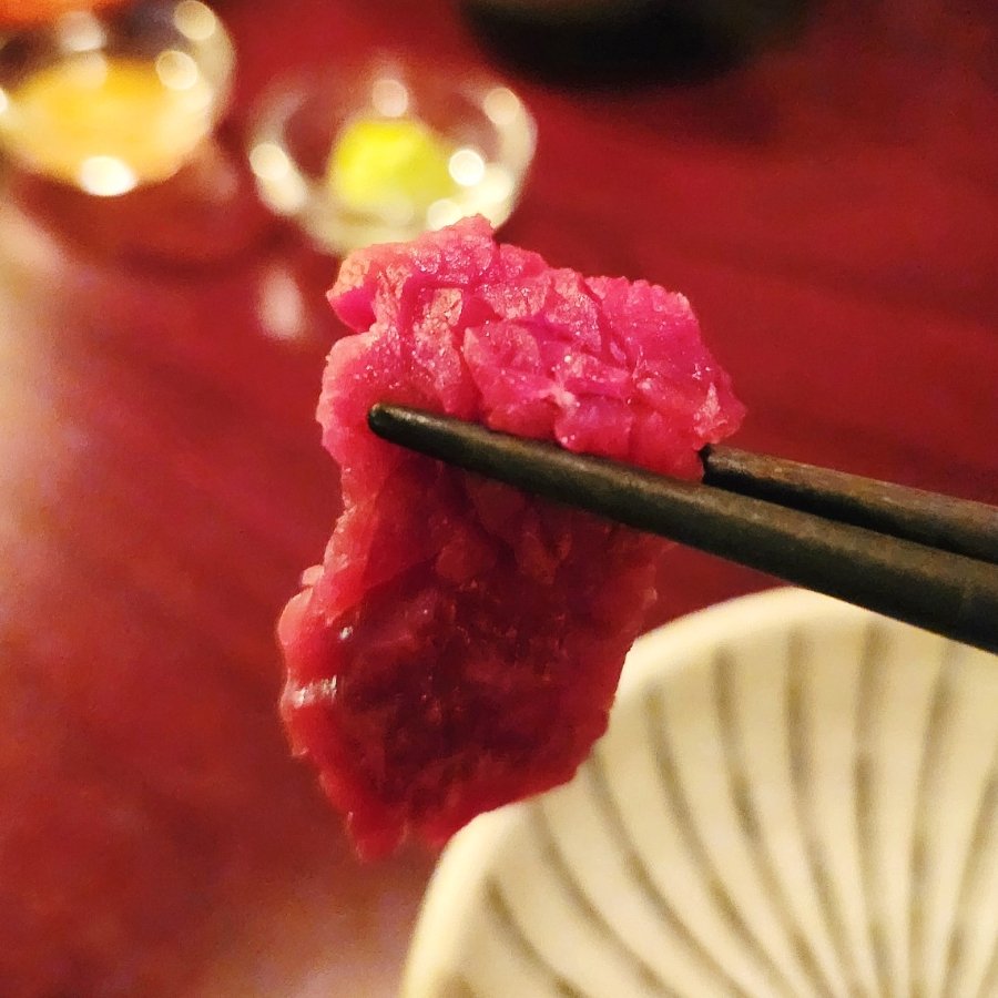Raw beef sashimi