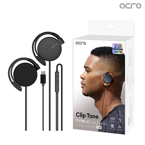 Clipton USB-C Clip-Type Wired Earphones, image 1
