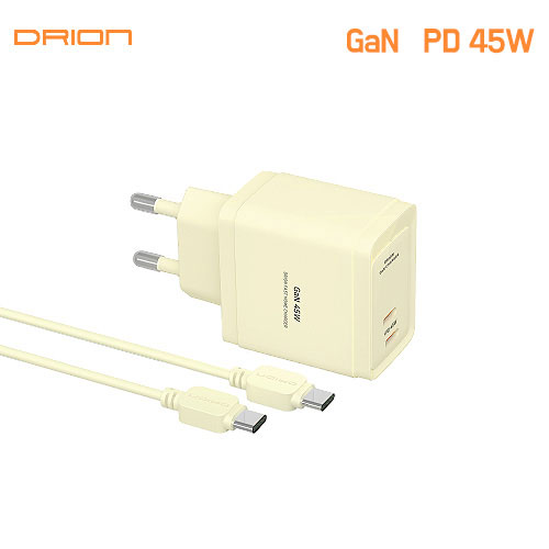 Dreon GaN PD 45W USB-C 2-Port Fast Home Charger (With USB-C to USB-C 1.5M Cable), image 1